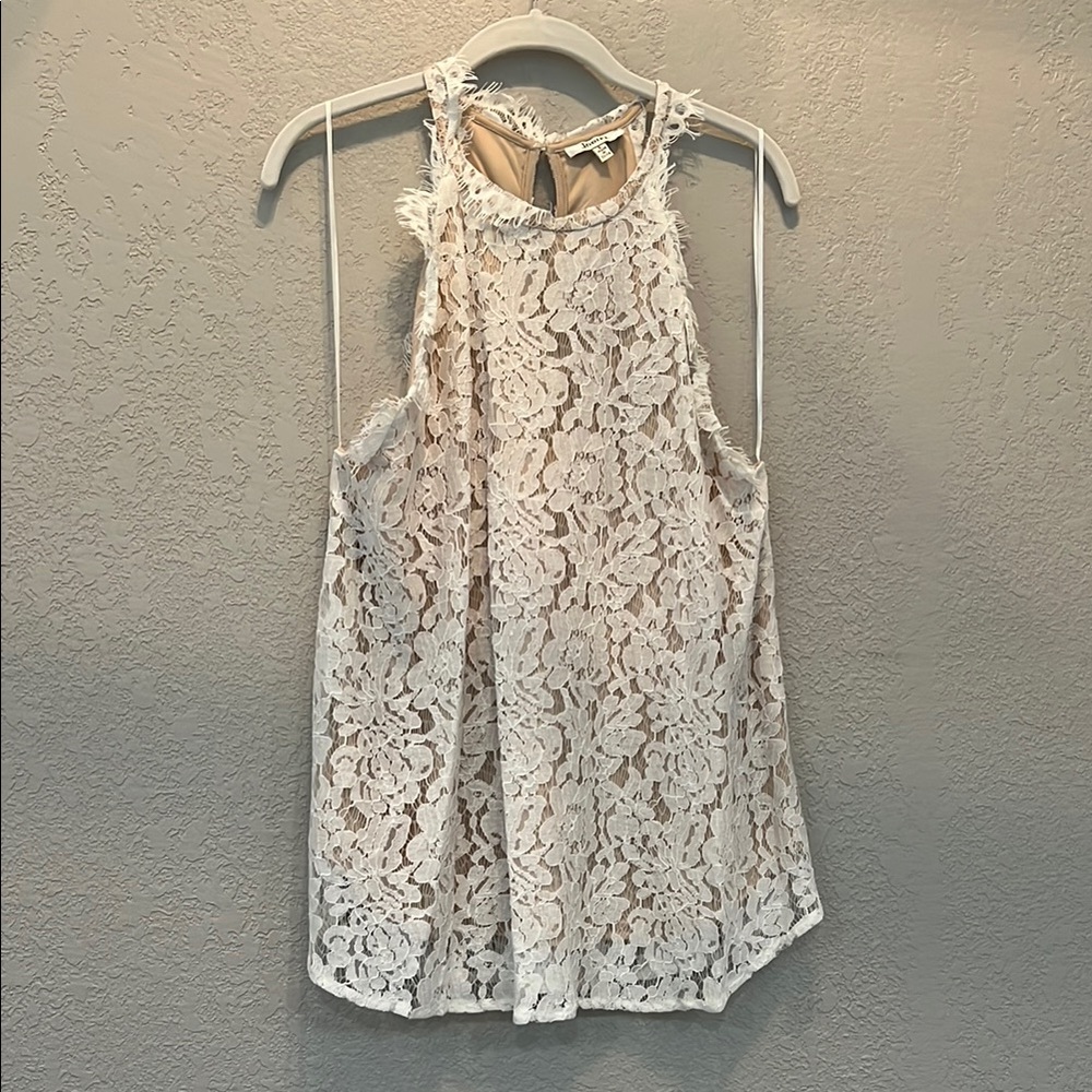 JODIFL - Elegant Lace Sleeveless Top - White (L)